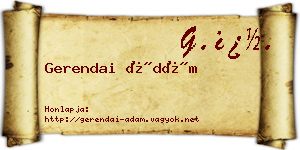 Gerendai Ádám névjegykártya