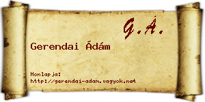 Gerendai Ádám névjegykártya